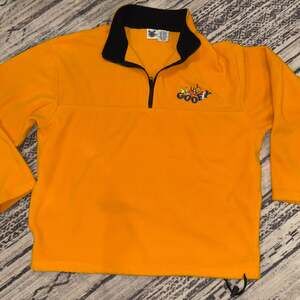 Vintage Disney Catalog Goofy Yellow 1/4 Zip Fleece Pullover Embroidered Large